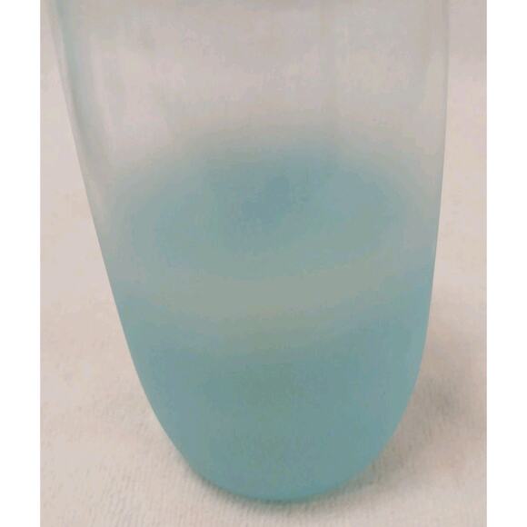 1950 West Virginia Blendo Water Glass Tumbler Frosted Turquoise Gold Party MCM - Picture 7 of 15